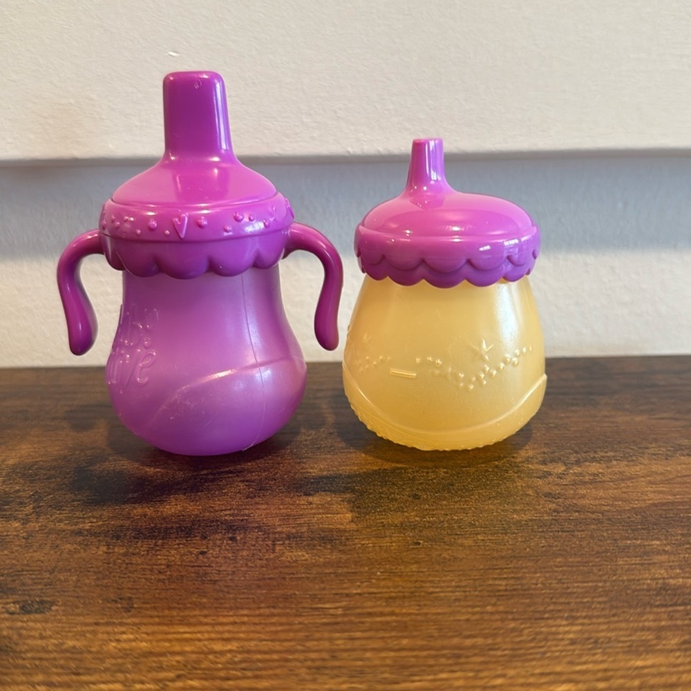 Baby Alive 2 Purple Replacement Doll Sippy Cup Bottle Accessory Toy plastic
